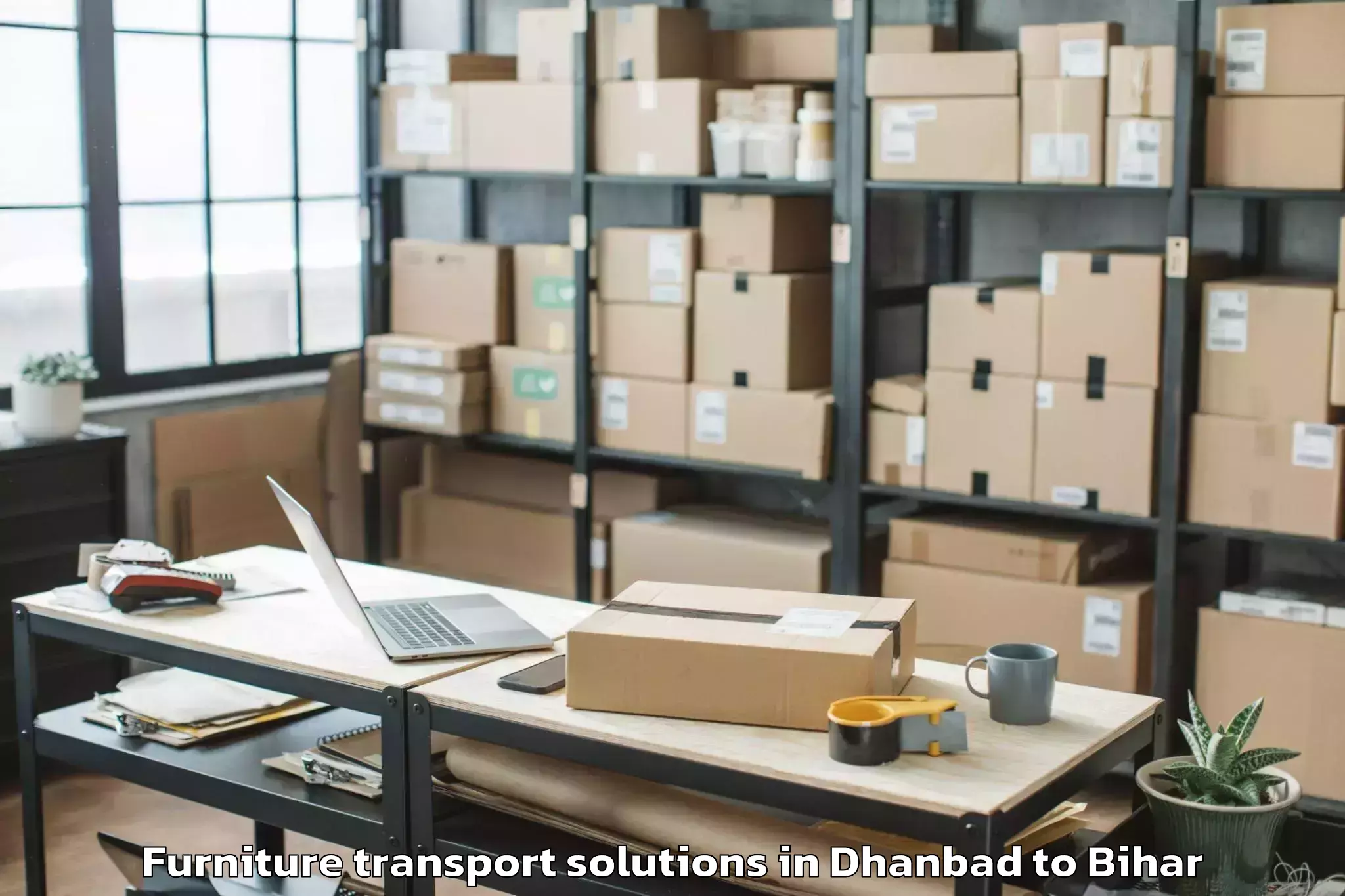 Dhanbad to Chausa Furniture Transport Solutions Booking